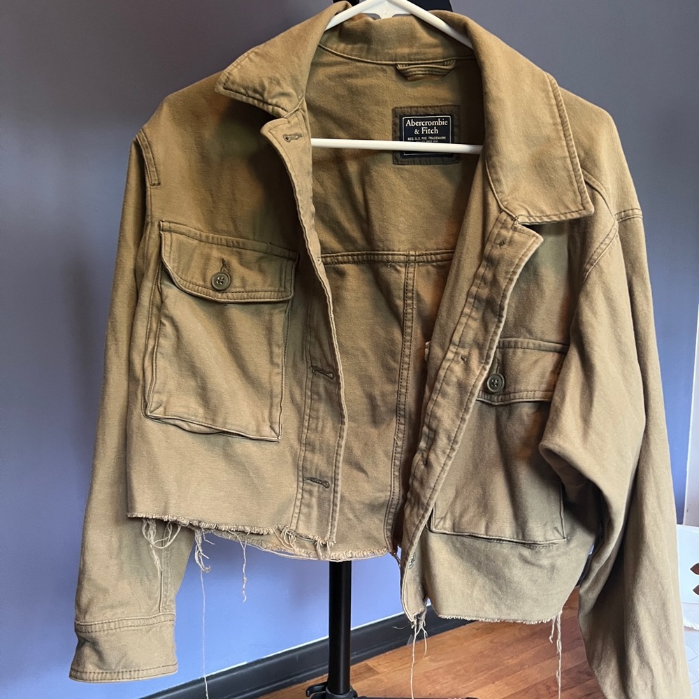 Abercrombie and fitch green khaki jacket, worn once , size small